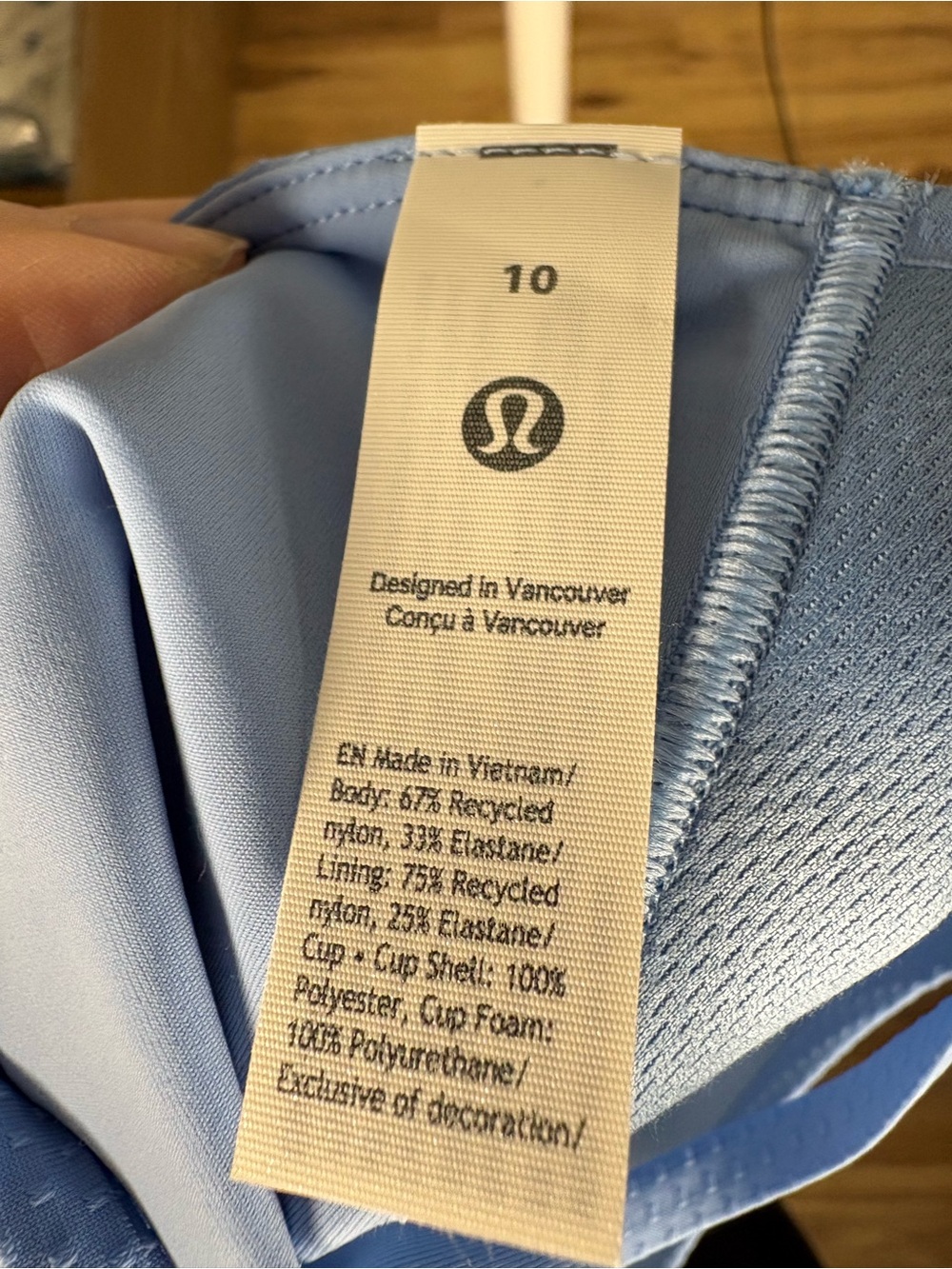 lululemon Sinatra Blue Like a Cloud Sports Bra, Size 10 B/C, NWT - Picture 5 of 5